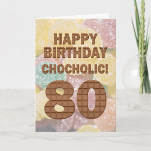 Chokololik 80:e födelsedagskort kort