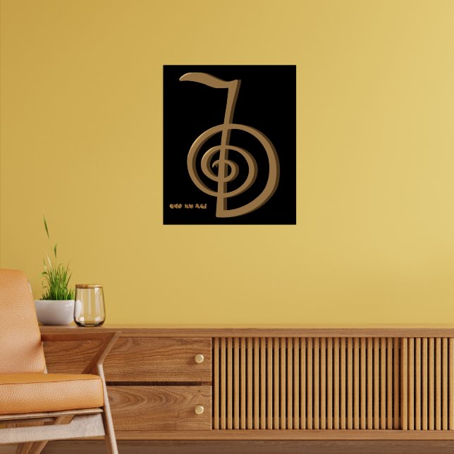ChoKu Rei Healing Reiki Symbol Hand plockade Art Poster (Vardagsrum 2)