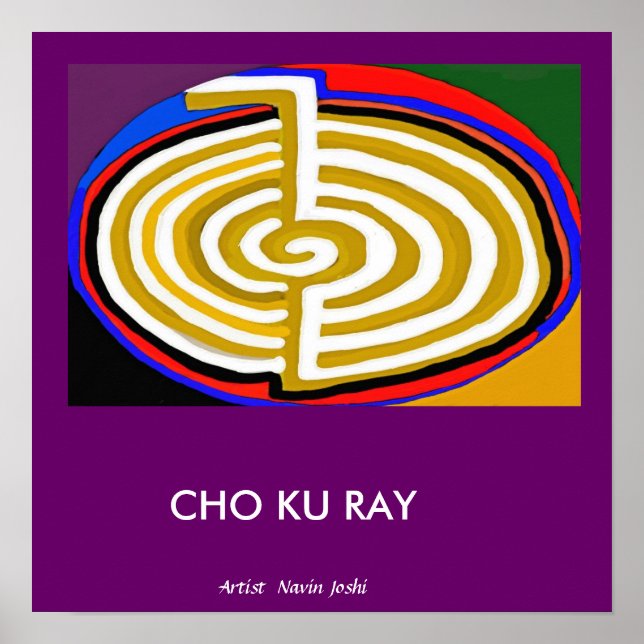 CHOKURAY Guld - basic Reiki Symbol Poster (Framsidan)
