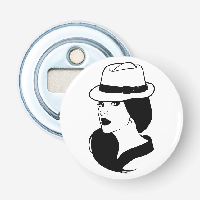 Chola Mexican Latina Girl Womans Ansikte Art Flasköppnare (Framsidan)