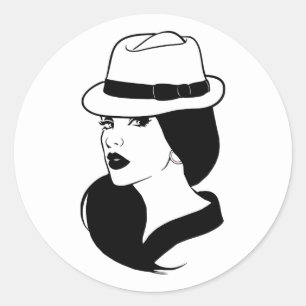 Chola Mexican Latina Girl Womans Ansikte Art Runt Klistermärke