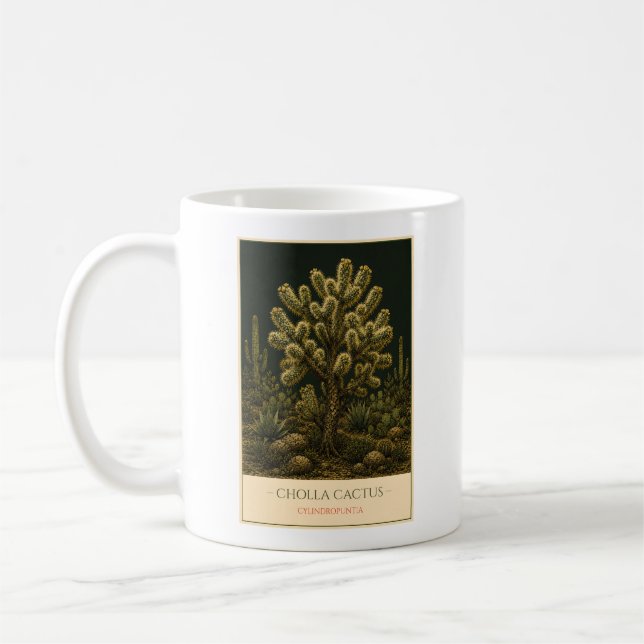 Cholla Cactus – Vintage Botanical Mug Kaffemugg (Vänster)