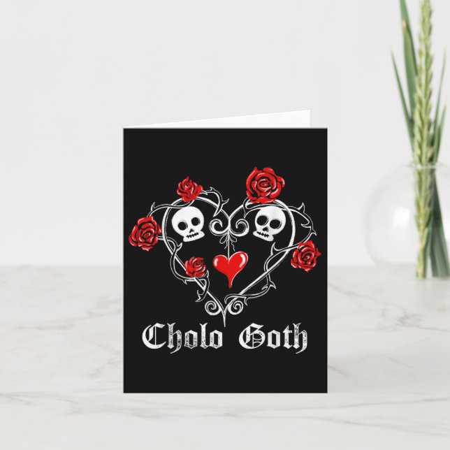Cholo Goth Heart Skull Ro Thorns Gothic Tattoo Kort (Framsida)