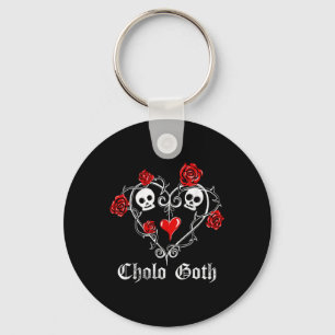 Cholo Goth Heart Skull Ro Thorns Gothic Tattoo Nyckelring