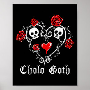 Cholo Goth Heart Skull Ro Thorns Gothic Tattoo Poster