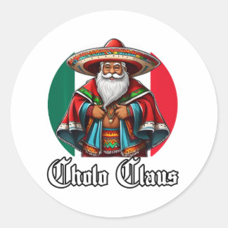 Cholo jul - Cholo Claus - Funny Mexican Sant Runt Klistermärke