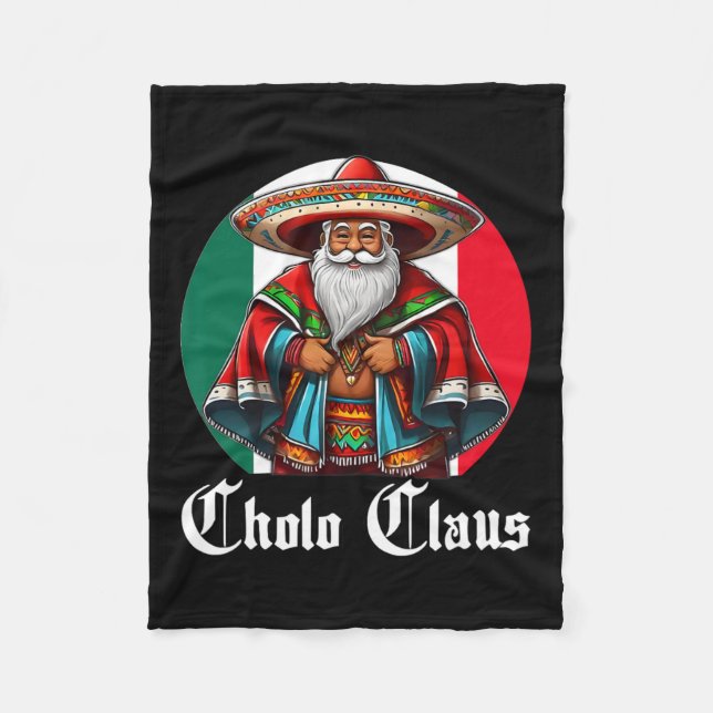 Cholo jul - Cholo Claus - Roligt Mexikanska Santa Fleecefilt (Framsidan)