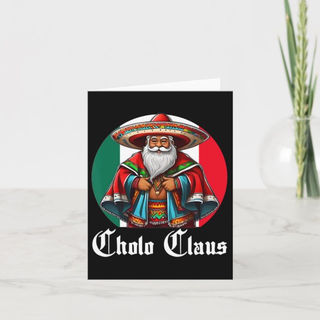 Cholo jul - Cholo Claus - Roligt Mexikanska Santa Kort (Framsida)