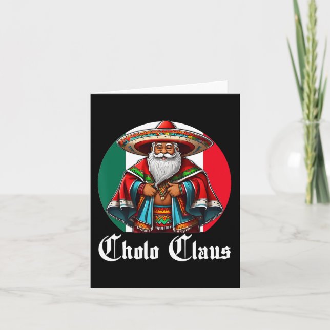 Cholo jul - Cholo Claus - Roligt Mexikanska Santa Kort (Framsida)