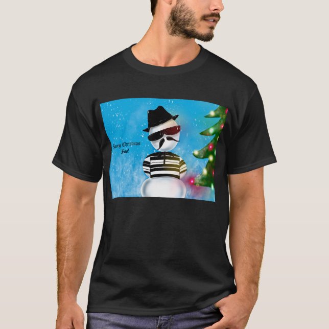 Cholo Snögubbe Foo Julgran Ljus Snö T Shirt (Framsida)
