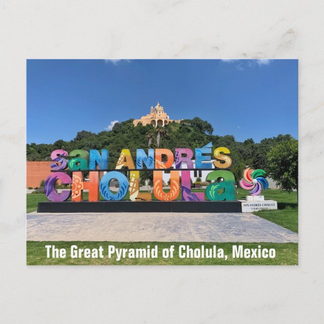 Cholula Pyramid, mexikanska vykort (Framsida)