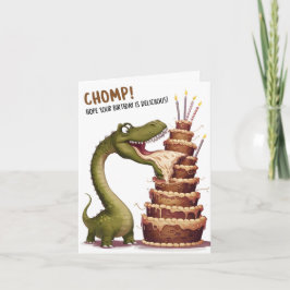 Chomp Dinosaur-födelsedagskort Kort