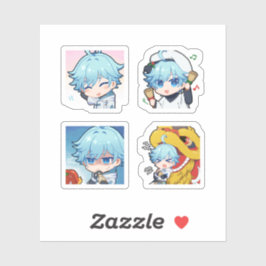 Chongyun Genshin Impact 4-pack Stickerark Klistermärken