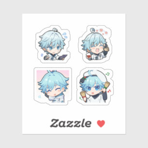 Chongyun Genshin Impact 4-pack Stickerark Klistermärken
