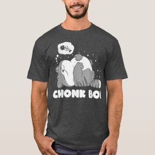 Chonk Boi Lazy sömnig Cat Funny memes design T Shirt