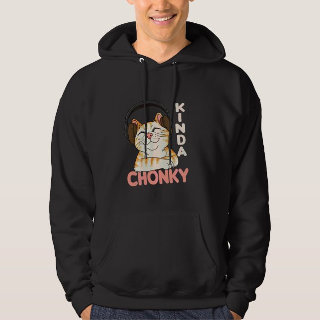 Chonk Cat Cat Mamma Cat Pappa Funny övervikt Ch Hoodie (Framsida)