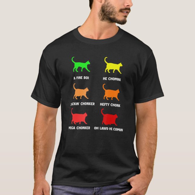 Chonk Cat Chart Cats A Bra Boi T Shirt (Framsida)