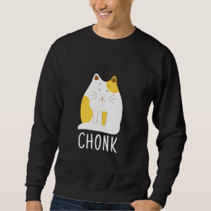 Chonk Cat Funny Meme Lång Ärmad Tröja