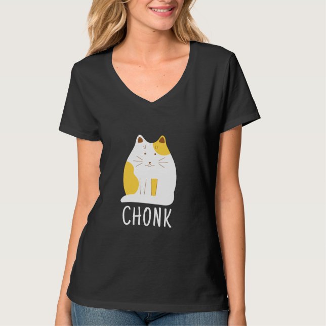 Chonk Cat Funny  Meme T Shirt (Framsida)