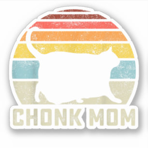 Chonk Cat Mamma  Meme Funny Retro Stil Mamma C Klistermärken