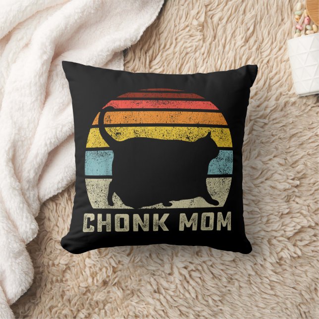 Chonk Cat Mamma  Meme Funny Retro Stil Mamma C Kudde (Filt)
