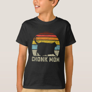 Chonk Cat Mamma  Meme Funny Retro Stil Mamma C T Shirt
