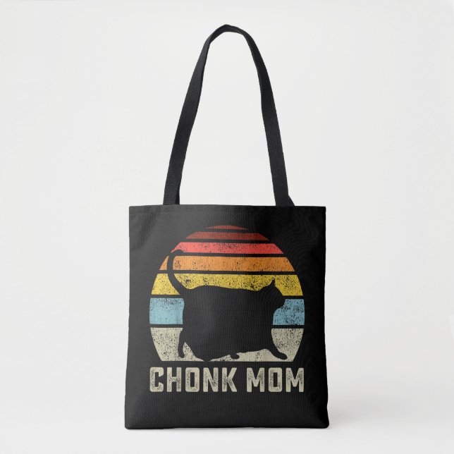Chonk Cat Mamma  Meme Funny Retro Stil Mamma C Tygkasse (Framsida)