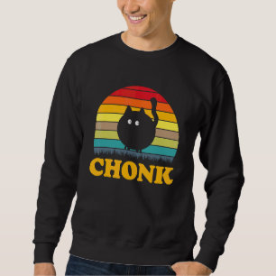Chonk Cat Meme Retro Chonk Lång Ärmad Tröja