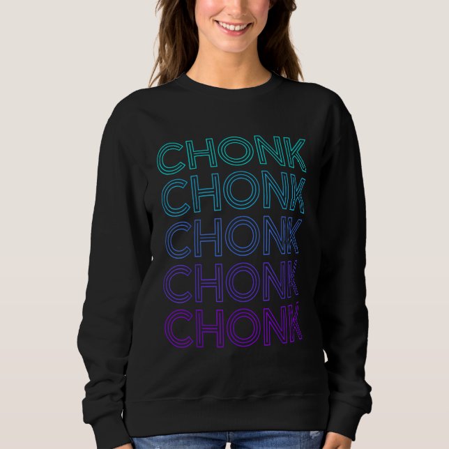 Chonk Cat Meme Retro T Shirt (Framsida)