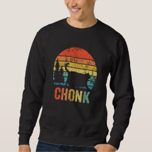 Chonk Cat Memor Retro Stil Vintage Cats Mem Lång Ärmad Tröja
