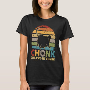 Chonk Cat Oh Lawd he Comin' Vintage Kattunge T Shirt