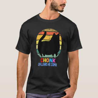 Chonk Kattvåg Meme Retro Oj då han kommer Memes T Shirt