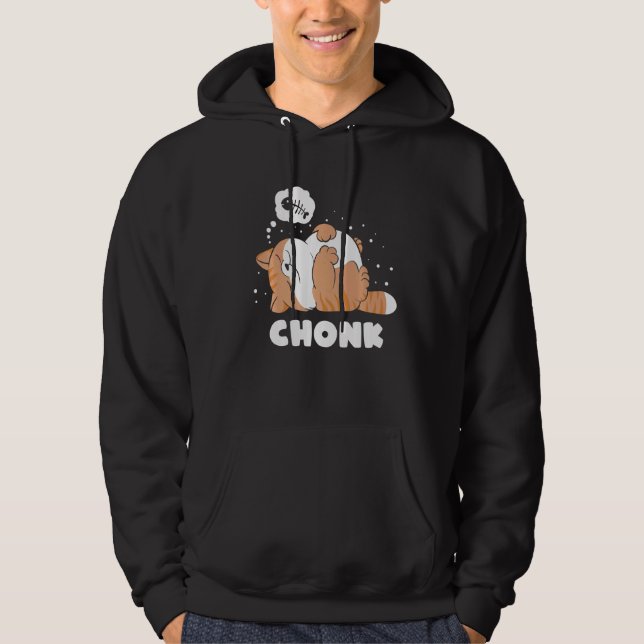 Chonk Lazy Cat godkänner inte memorandummet Hoodie (Framsida)