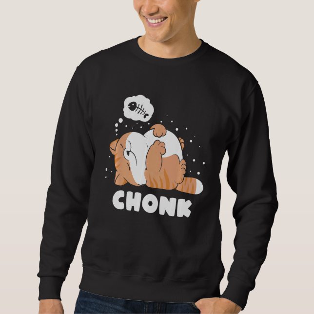 Chonk Lazy Cat godkänner inte memorandummet Lång Ärmad Tröja (Framsida)