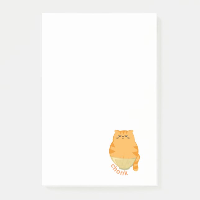Chonk Orange Cat Post-it Block (Framsida)