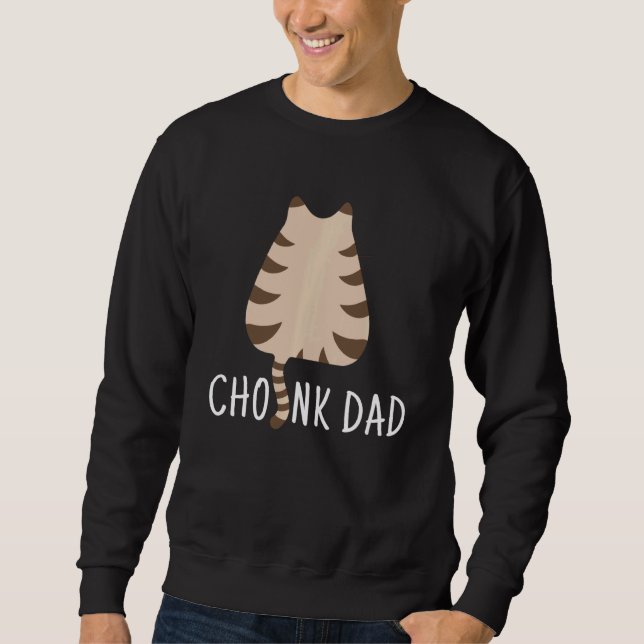 Chonk Pappa Rolig Kattvåg Meme Lång Ärmad Tröja (Framsida)