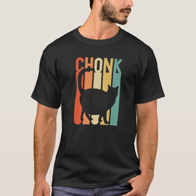 Chonk Tjock Cat Pappa Manar Lazy Retro jul Oh Lawd T Shirt (Framsida)