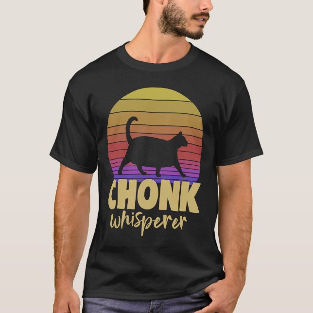 Chonk Whisferer Tjock Cat Tees Cat Kärlek T Shirt (Framsida)
