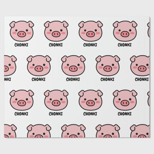 Chonki The Lazy Pig - Cute Chonkibao Face Presentpapper (Platt)