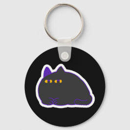 Chonky Black Cat Keychain  Nyckelring