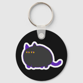 Chonky Black Cat Keychain Nyckelring