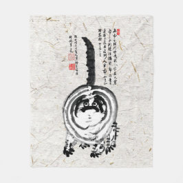 Chonky Stripe Japanska Tabby katt Fleecefilt