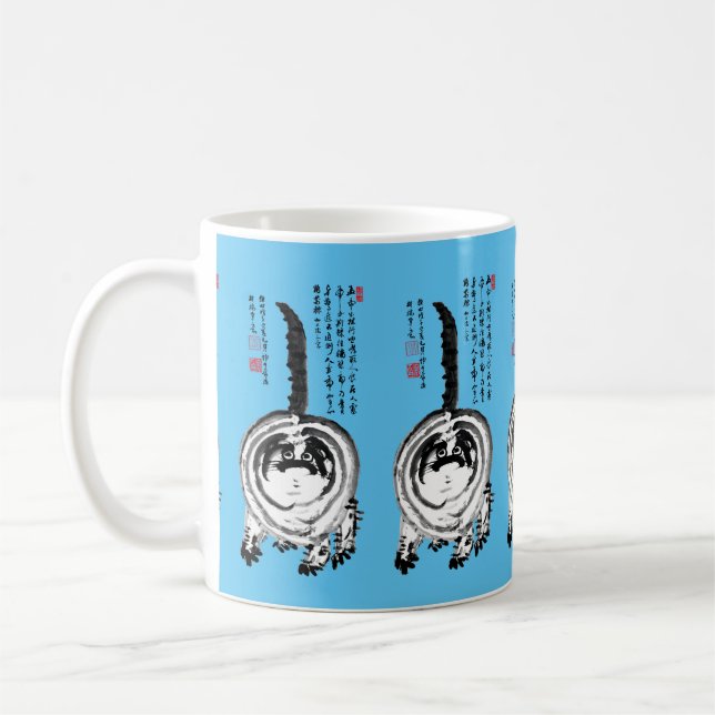 Chonky Stripe Japanska Tabby katt Kaffemugg (Vänster)