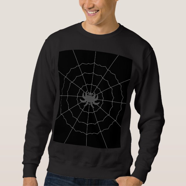 Chonky Tecknad Spider Black Sweatshirt (Framsida)
