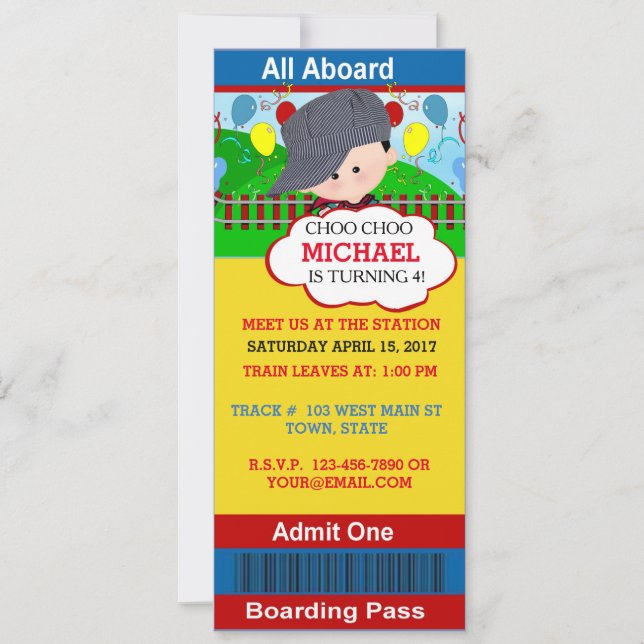 Choo Choo Birthday Inbjudan (Framsida)