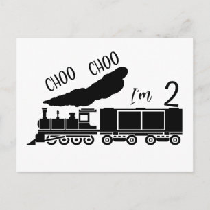 Choo Choo jag är 2, 2-års födelsedags pojke Vykort