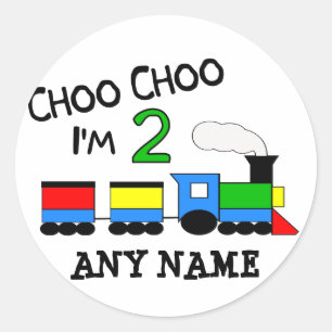 Choo Choo mig förmiddag 2! Med TÅG Runt Klistermärke