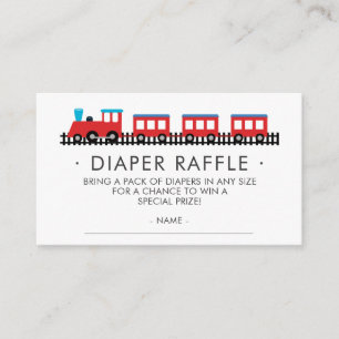 CHOO CHOO TÅG Baby Shower Diaper Raffle Biljett Tilläggskort