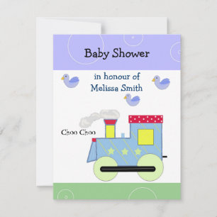 Choo Choo Tåg Baby Shower Inbjudningar