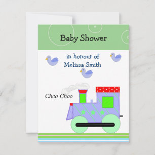 Choo Choo Tåg Baby Shower Inbjudningar